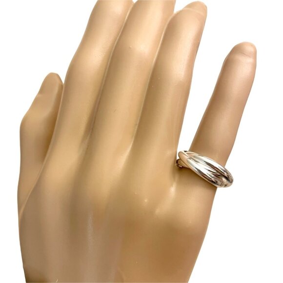 Sterling Silver Ring for Women Size 5.5 Three Rings Entwined Stamped 925 - Picture 1 of 8